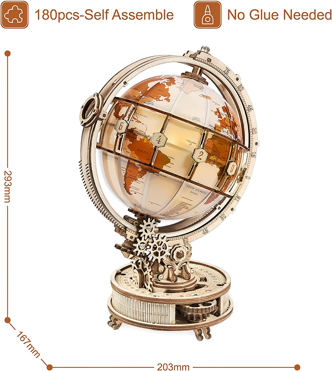 Rokr Luminous Globe 3D Wooden