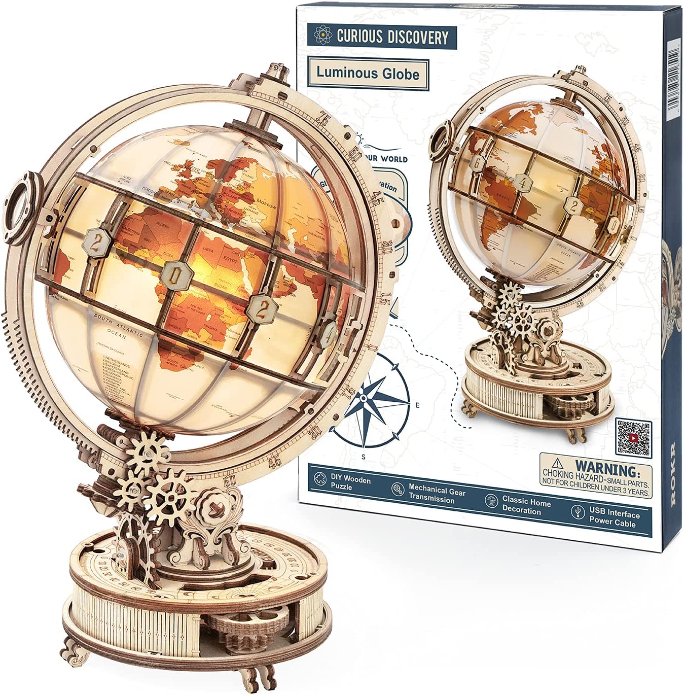Rokr Luminous Globe 3D Wooden