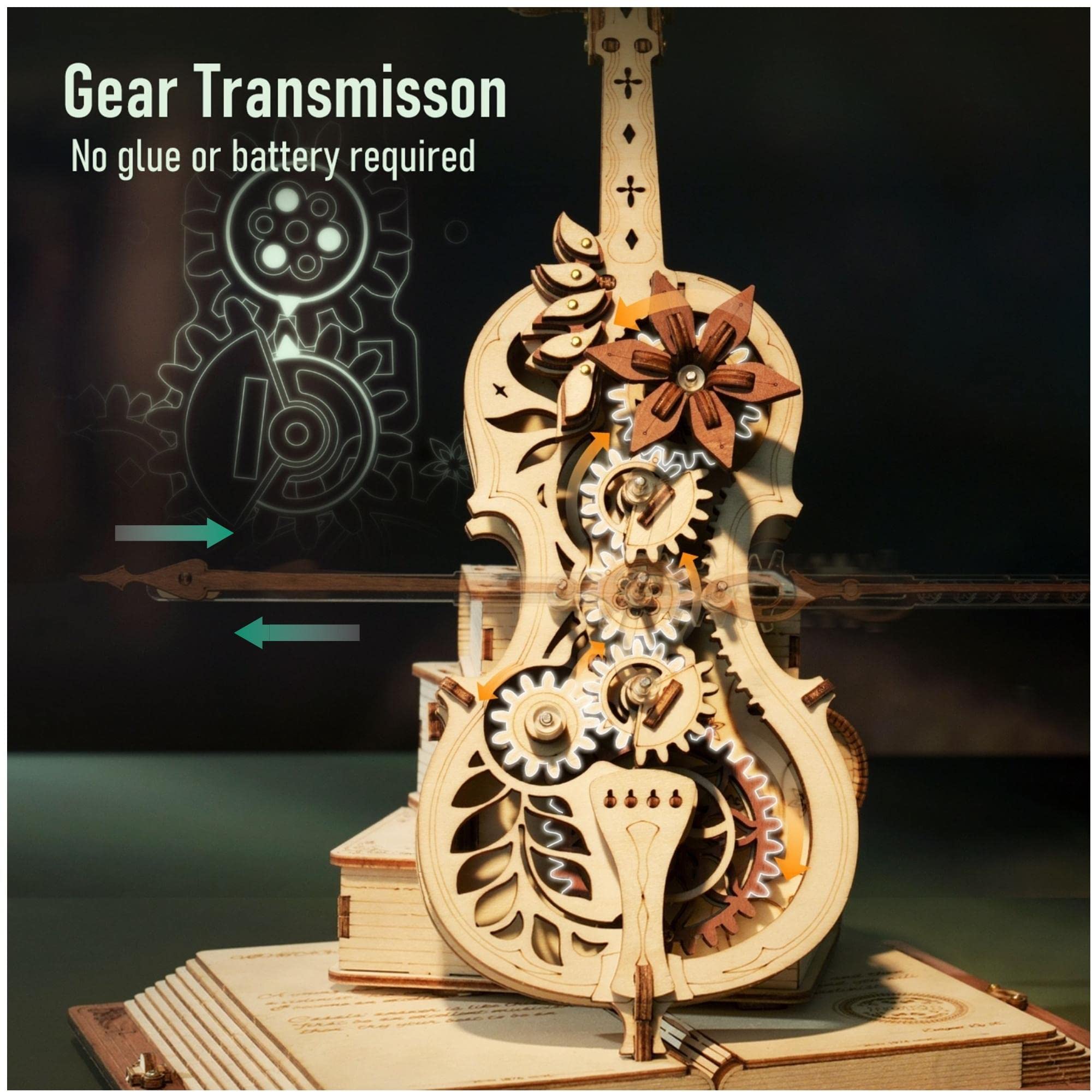 Robotime ROKR Magic Cello Mechanical Music Box