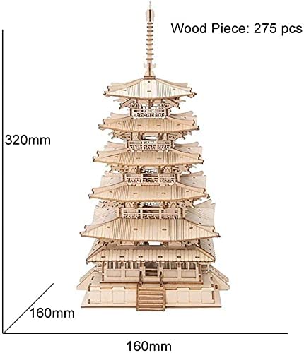 Robotime Five-storied Pagoda 3D Wooden Puzzle Toys
