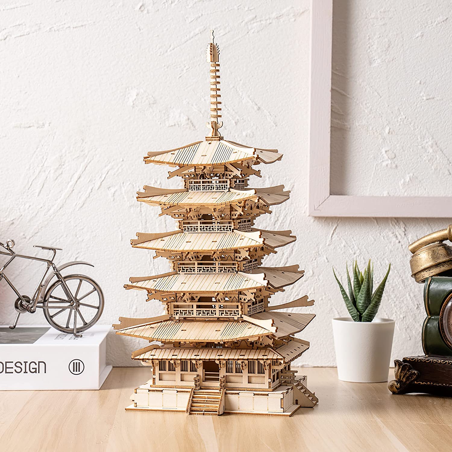 Robotime Five-storied Pagoda 3D Wooden Puzzle Toys